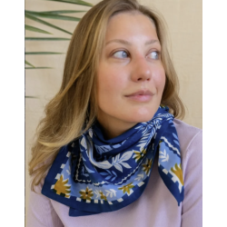 GRAND FOULARD - TROPICAL SPIRIT BLUE  - BINDI ATELIER