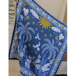 GRAND FOULARD - TROPICAL SPIRIT BLUE  - BINDI ATELIER