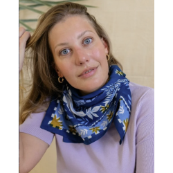 GRAND FOULARD - TROPICAL SPIRIT BLUE  - BINDI ATELIER