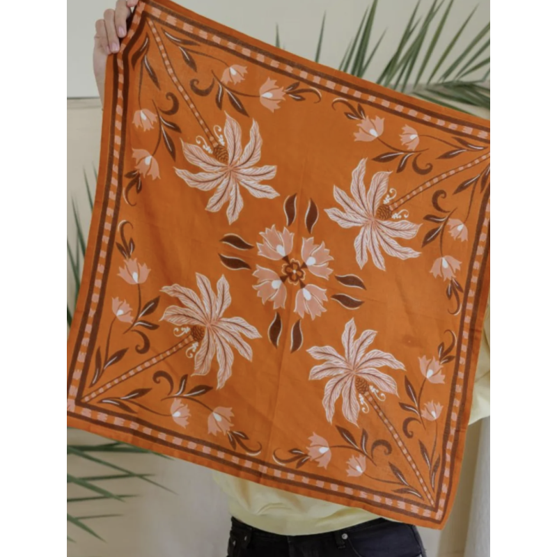 GRAND FOULARD - BLOOM TERRACOTTA  - BINDI ATELIER