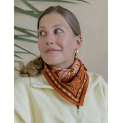 GRAND FOULARD - BLOOM TERRACOTTA  - BINDI ATELIER