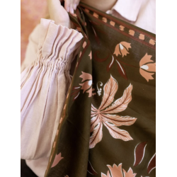 GRAND FOULARD - BLOOM KHAKI - BINDI ATELIER