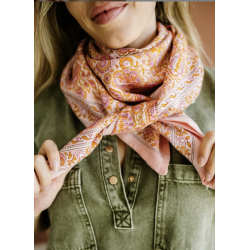 GRAND FOULARD - GARDA POP PINK  - BINDI ATELIER