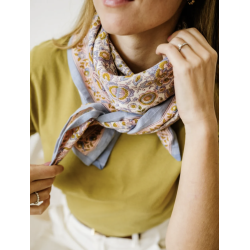 GRAND FOULARD - GARDA BLEUET - BINDI ATELIER