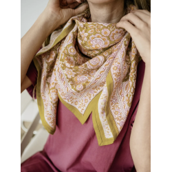 GRAND FOULARD - GARDA KHAKI  - BINDI ATELIER