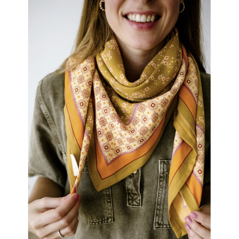 GRAND FOULARD - ITSI KHAKI  - BINDI ATELIER