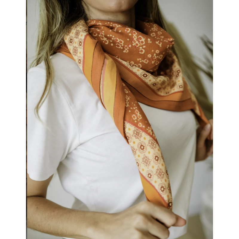 GRAND FOULARD - ITSI ROUILLE  - BINDI ATELIER