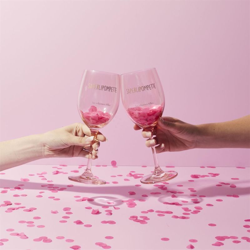 COFFRET DE 2 VERRES "SAPERLIPOMPETTE"-LES VILAINES FILLES