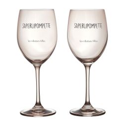 COFFRET DE 2 VERRES "SAPERLIPOMPETTE"-LES VILAINES FILLES
