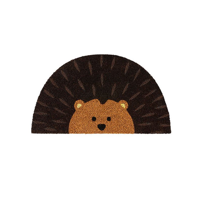 PAILLASSON COCO/PVC DEMI LUNE HERISSON - DERRIERE LA PORTE