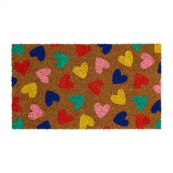 PAILLASSON COCO/PVC - COEURS MULTICO - DERRIERE LA PORTE