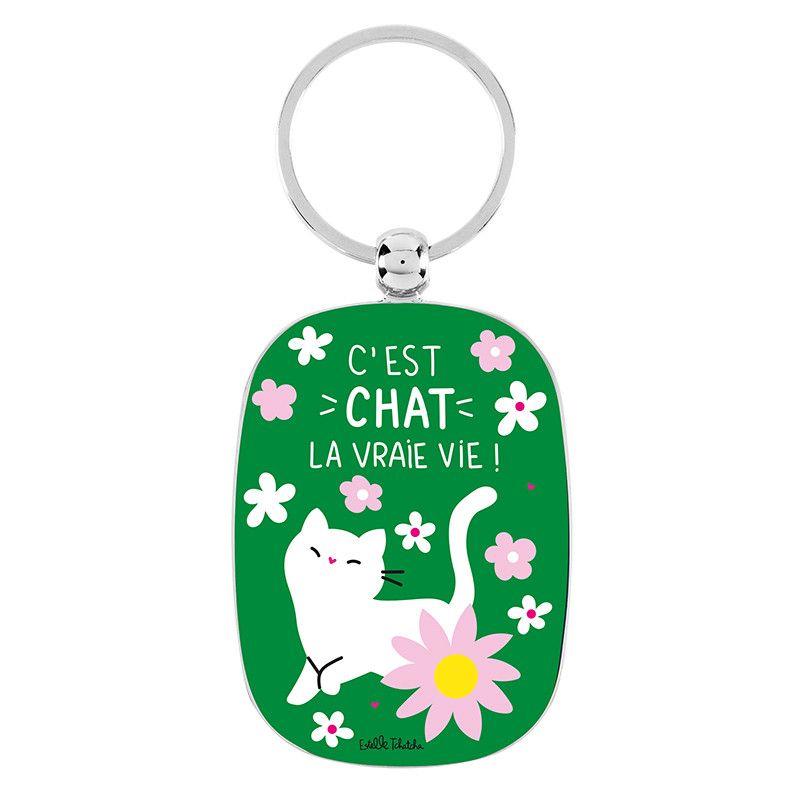 PORTE-CLES OPAT - C'est CHAT la vraie vie - DERRIERE LA PORTE