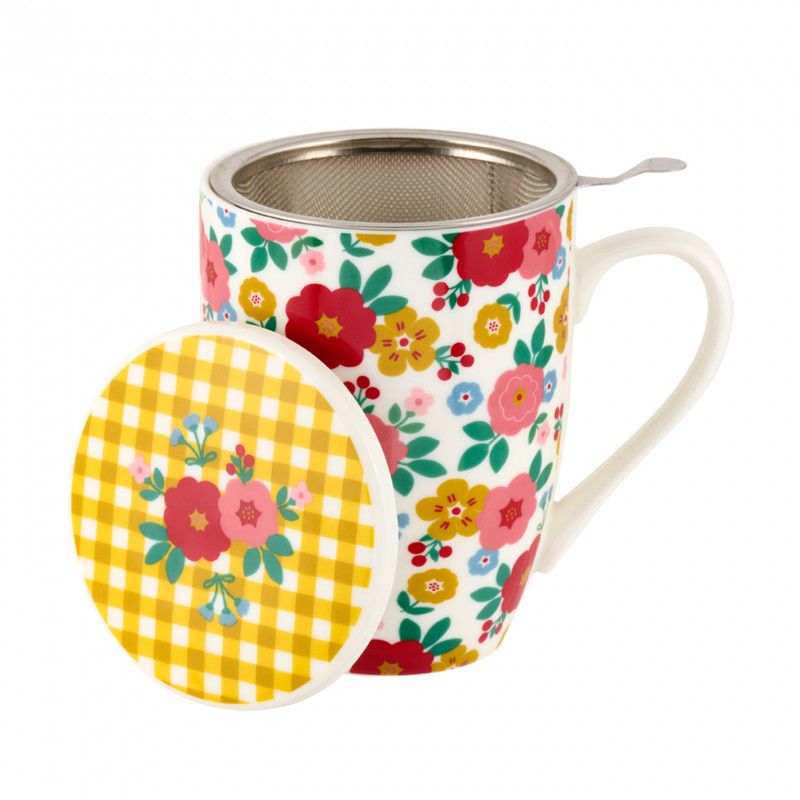 TISANIERE TUDOR (+ FILTRE) - BOUQUET DE ROSES - DERRIERE LA PORTE