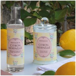 COFFRET BOUGIE 100G et DÉCORS PARFUMES - GOURMANDISES D'ÉTÉ - CITRON MERINGUÉ - MATHILDE. M