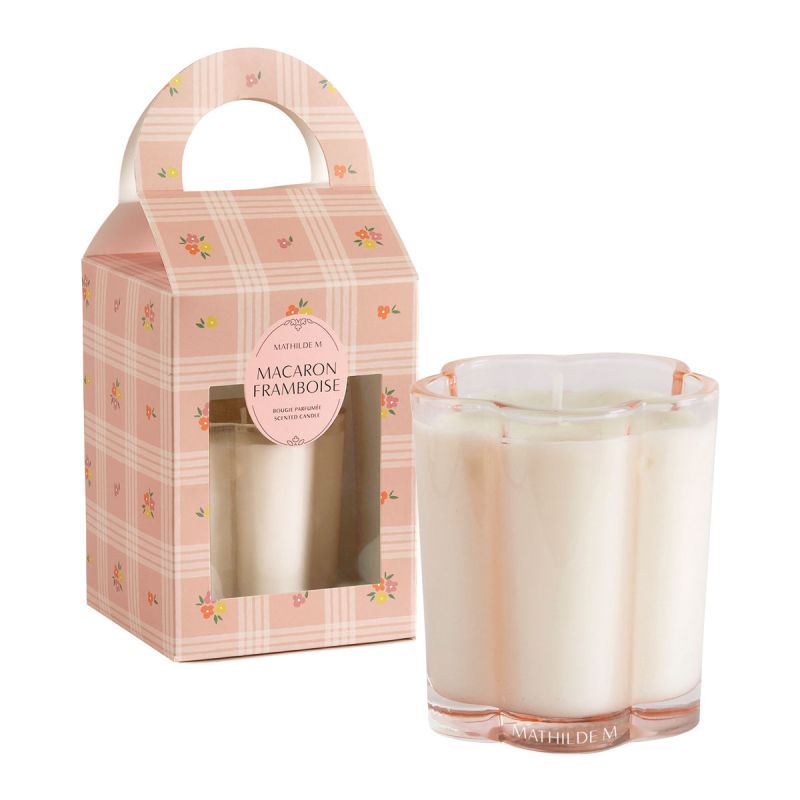 BOUGIE PARFUMÉE 145G - GOURMANDISES D'ÉTÉ - MACARON FRAMBOISE - MATHILDE. M