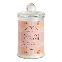 COFFRET BOUGIE 100G et DÉCORS PARFUMES - GOURMANDISES D'ÉTÉ - MACARON FRAMBOISE - MATHILDE. M