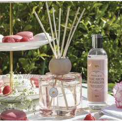DIFFUSEUR PARFUM BÂTONS 180ML - GOURMANDISES D'ÉTÉ - MACARON FRAMBOISE - MATHILDE. M