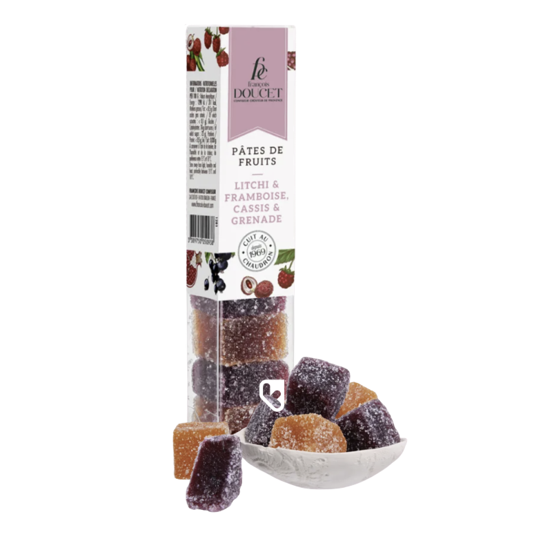 PÂTES DE FRUITS - CASSIS & GRENADE, LITCHI & FRAMBOISE 90G - FRANÇOIS DOUCET