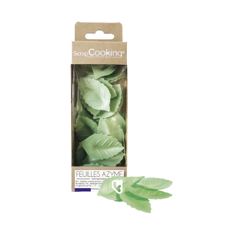 DECOS AZYMES 24 FEUILLES VERTES - SCRAPCOOKING