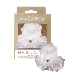Décos azymes - 3 Roses royales blanches - SCRAPCOOKING