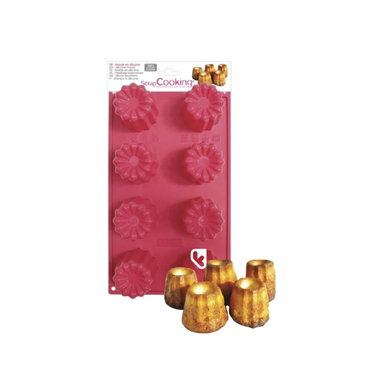 Moule 8 Cannelés en silicone 100% Platinum - SCRAPCOOKING