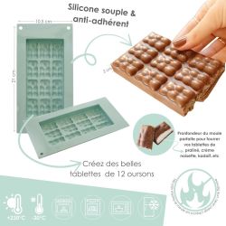 Moule silicone - Tablette chocolat Ourson - SCRAPCOOKING