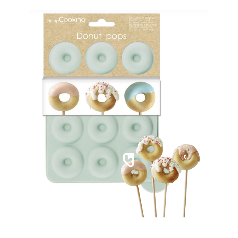 Moule silicone - 12 Mini Donuts Pops - SCRAPCOOKING