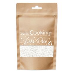 Décors sucrés - Perles blanches nacrées - Sachet de 55g - SCRAPCOOKING