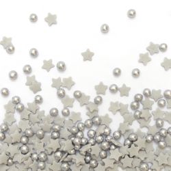 Décors sucrés - Mix Etoiles & Perles argentées - Sachet de 55g - SCRAPCOOKING