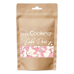 Décors sucrés - Cœurs blancs et roses - Sachet de 50g - SCRAPCOOKING