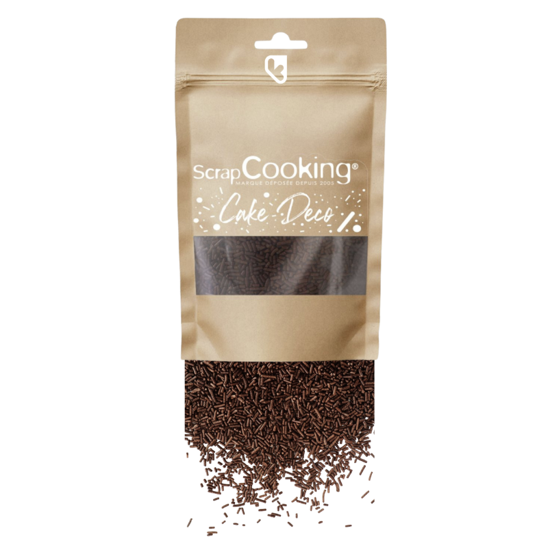 Décors sucrés - Vermicelles chocolat noir - Sachet de 70g - SCRAPCOOKING