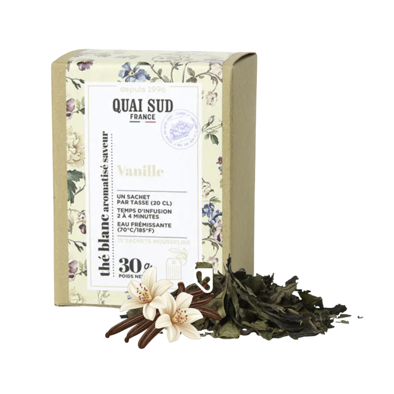 THÉ BLANC VANILLE - BOÎTE 15 INFUSETTES - QUAI SUD