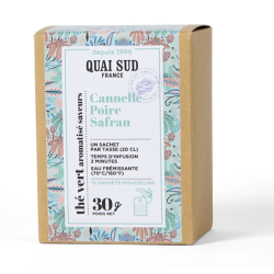 THÉ VERT CANNELLE, POIRE, SAFRAN - BOÎTE 15 INFUSETTES - QUAI SUD