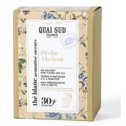 THÉ BLANC PÊCHE ABRICOT - BOITE 15 INFUSETTES - QUAI SUD