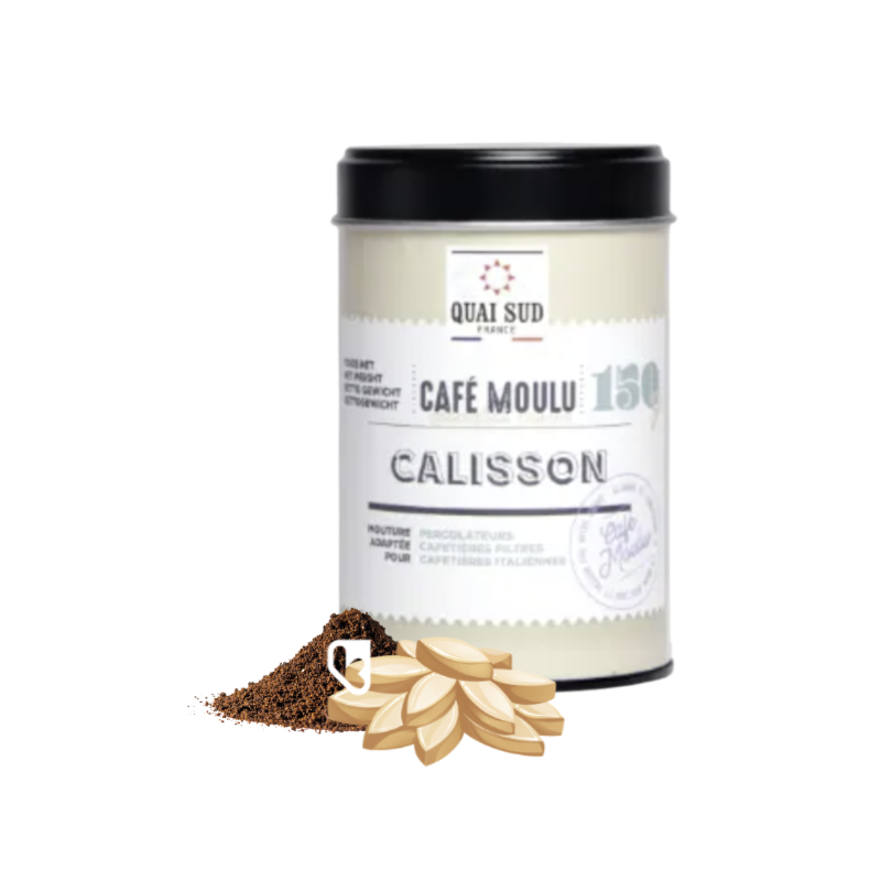 Café moulu aromatisé au Calisson - Boîte 150g - QUAI SUD