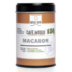 Café moulu aromatisé au Macaron - Boîte 150g - QUAI SUD