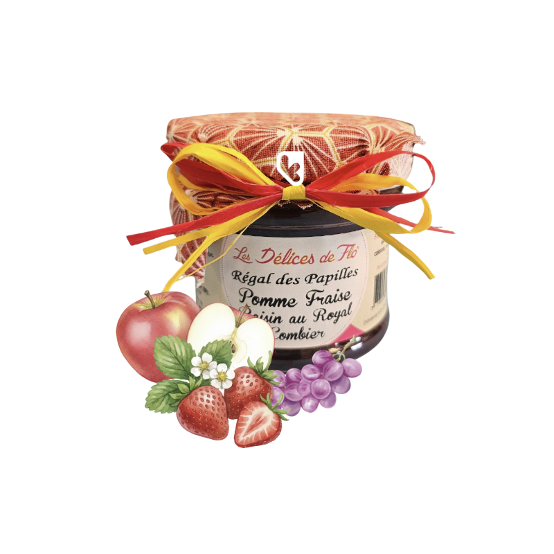 CONFITURE POMME FRAISE RAISIN ROYAL - 130GR - LES DELICES DE FLO
