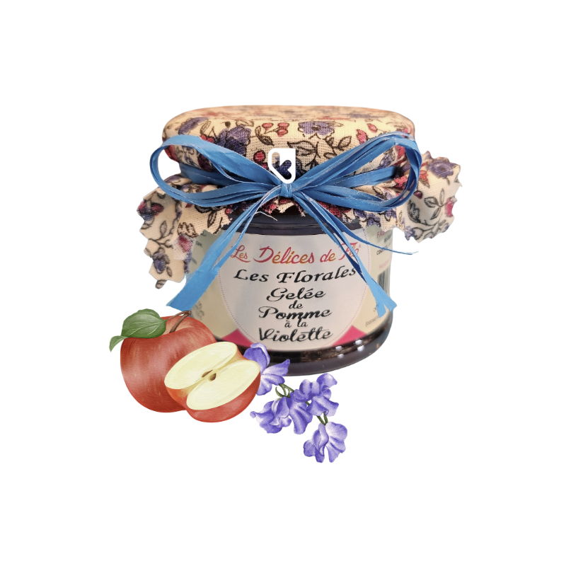 GELEE DE POMME A LA VIOLETTE  - 130GR - LES DELICES DE FLO