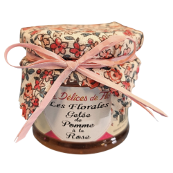 GELEE DE POMME A LA ROSE - 130GR - LES DELICES DE FLO