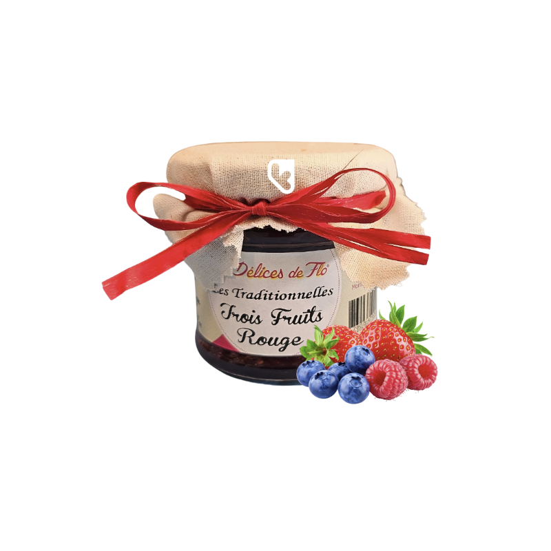 CONFITURE TROIS FRUITS ROUGE 130 G - LES DELICES DE FLO