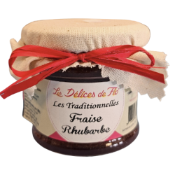 CONFITURE FRAISE RHUBARBE- 130GR - LES DELICES DE FLO