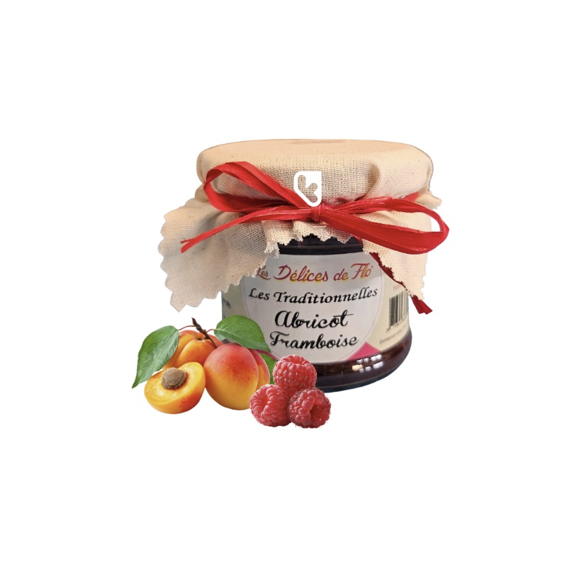 CONFITURE ABRICOT FRAMBOISE 130G - LES DÉLICES DE FLO