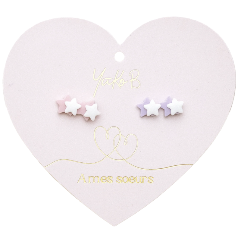 Duo de Boucles d'Oreilles "Âmes Sœurs" - Stella - YUKO.B