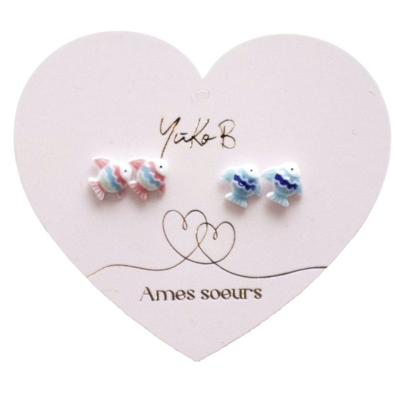 Duo de Boucles d'oreilles "Âmes Soeurs" - Ondine - YUKO.B