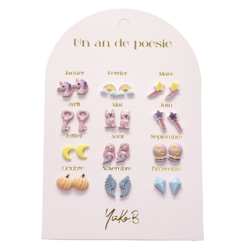 Boucles d'Oreilles "Un An de Poésie" - Féérique - YUKO.B