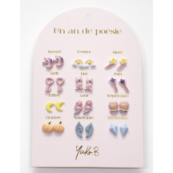 Boucles d'Oreilles "Un An de Poésie" - Féérique - YUKO.B