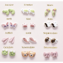 Boucles d'Oreilles "Un An de Poésie" - Jungle - YUKO.B