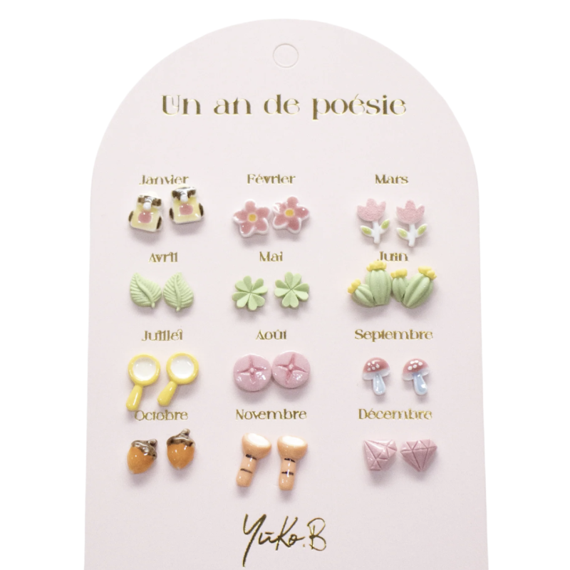 Boucles d'Oreilles "Un An de Poésie" - Exploratrice - YUKO.B