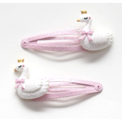 Duo de Barrettes - Queens - Rose/Blanc - YUKO.B