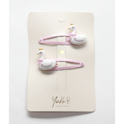Duo de Barrettes - Queens - Rose/Blanc - YUKO.B